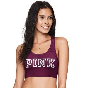 Victoria secret PINK maroon burgundy sports bra athletic gym top size small